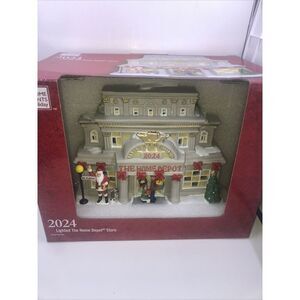 2024 Christmas Lighted The Home Depot Store  Christmas Village Decor. HTF